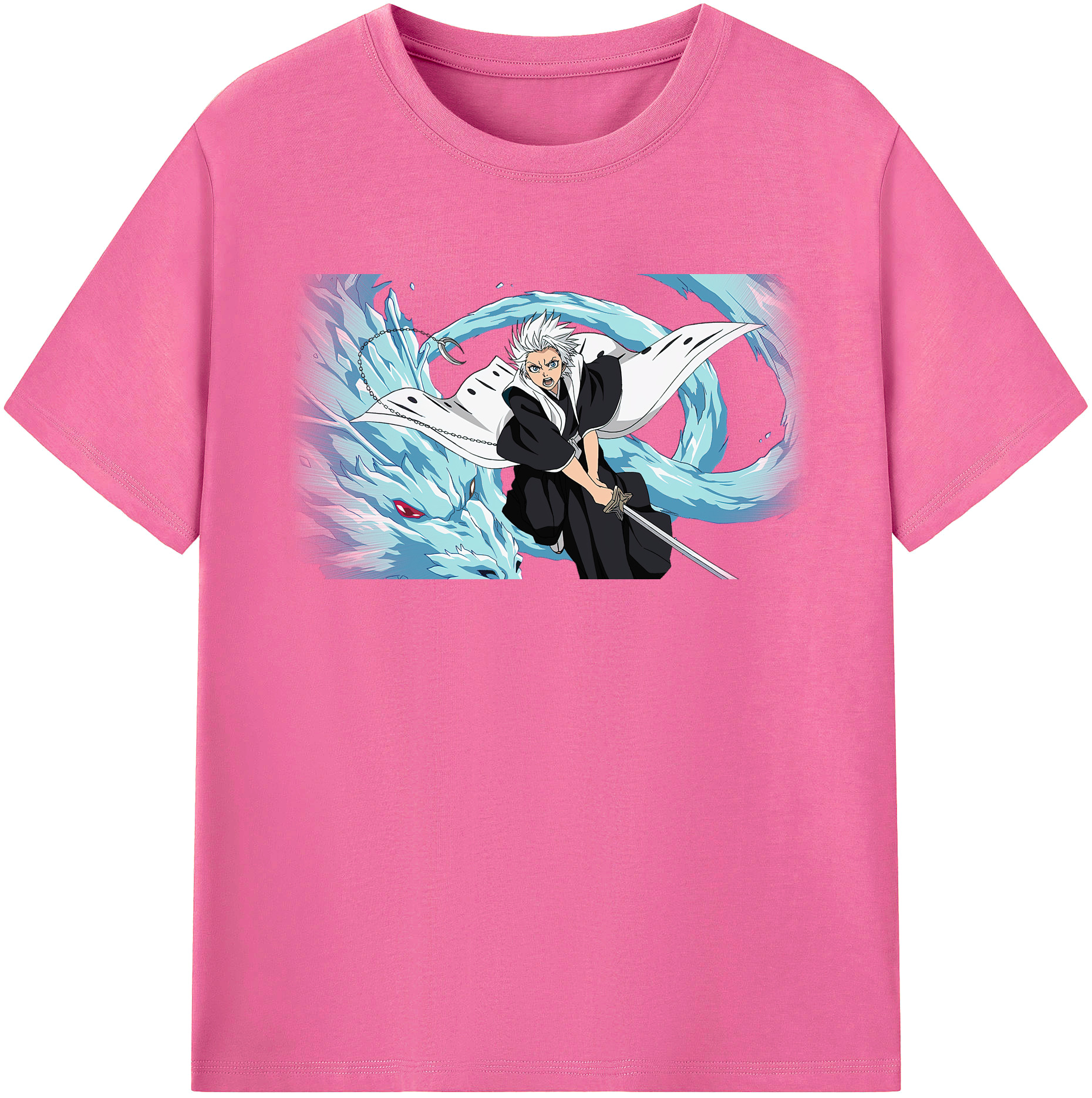 （画像用） ブリーチ 日番谷冬獅郎（ひつがや とうしろう） BLEACH Hitsugaya Toushirou レディースカジュアルプリントTシャツ（綿100％）